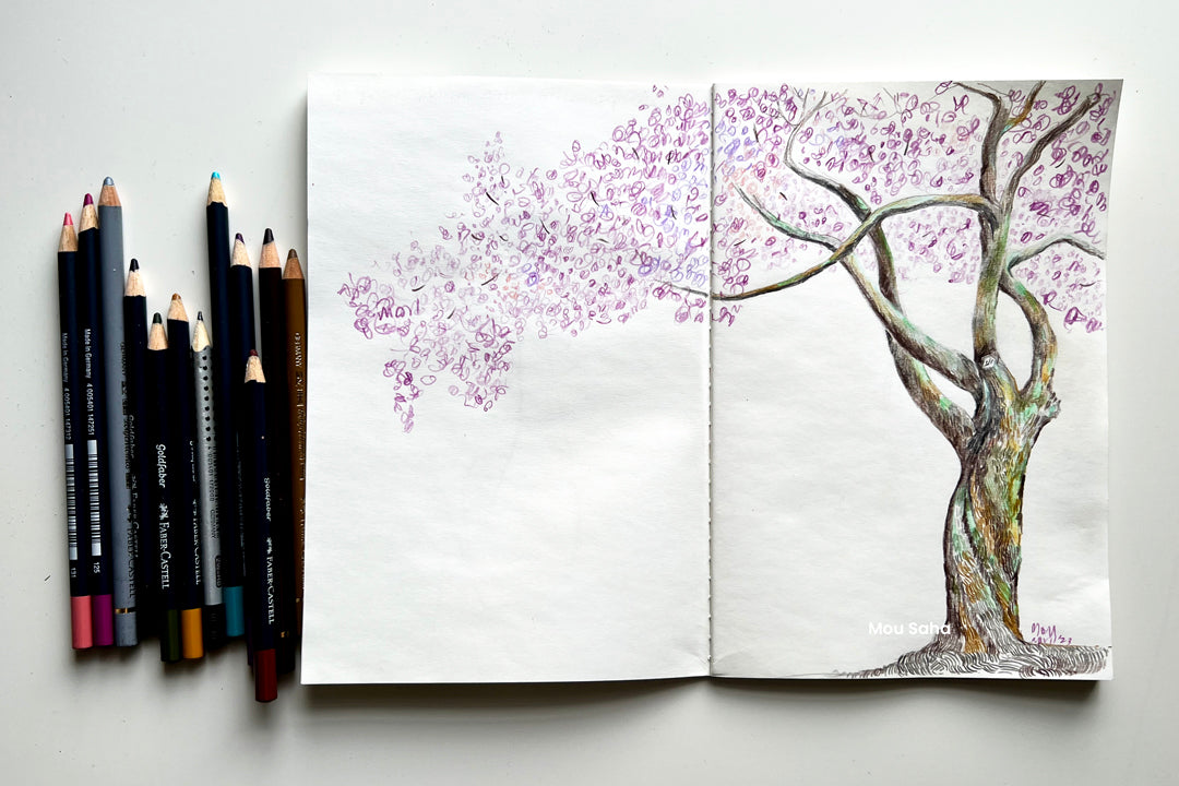 tree drawings in color
