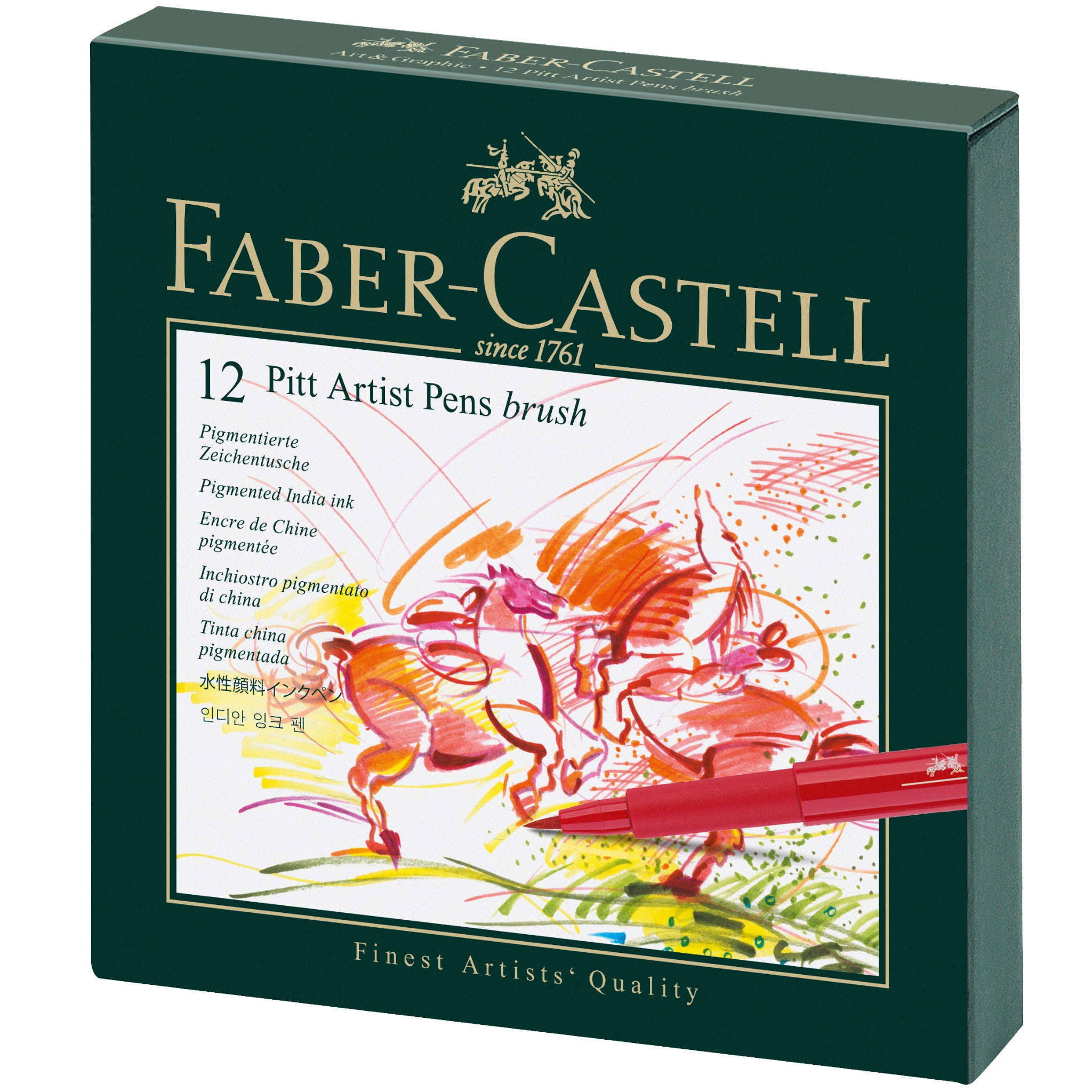 Faber-Castell : Pitt : Artists Brush Pen : Set of 12 : Bright