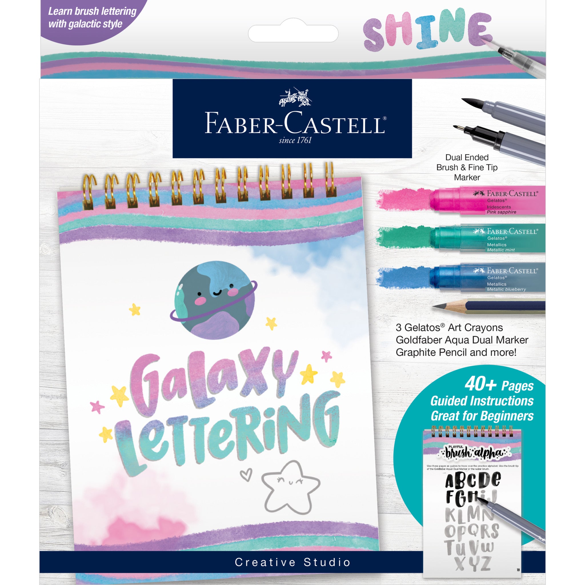 Creative You Colorful Hand Lettering Set, Unisex, Child, Ages 6+ (11 Pieces)