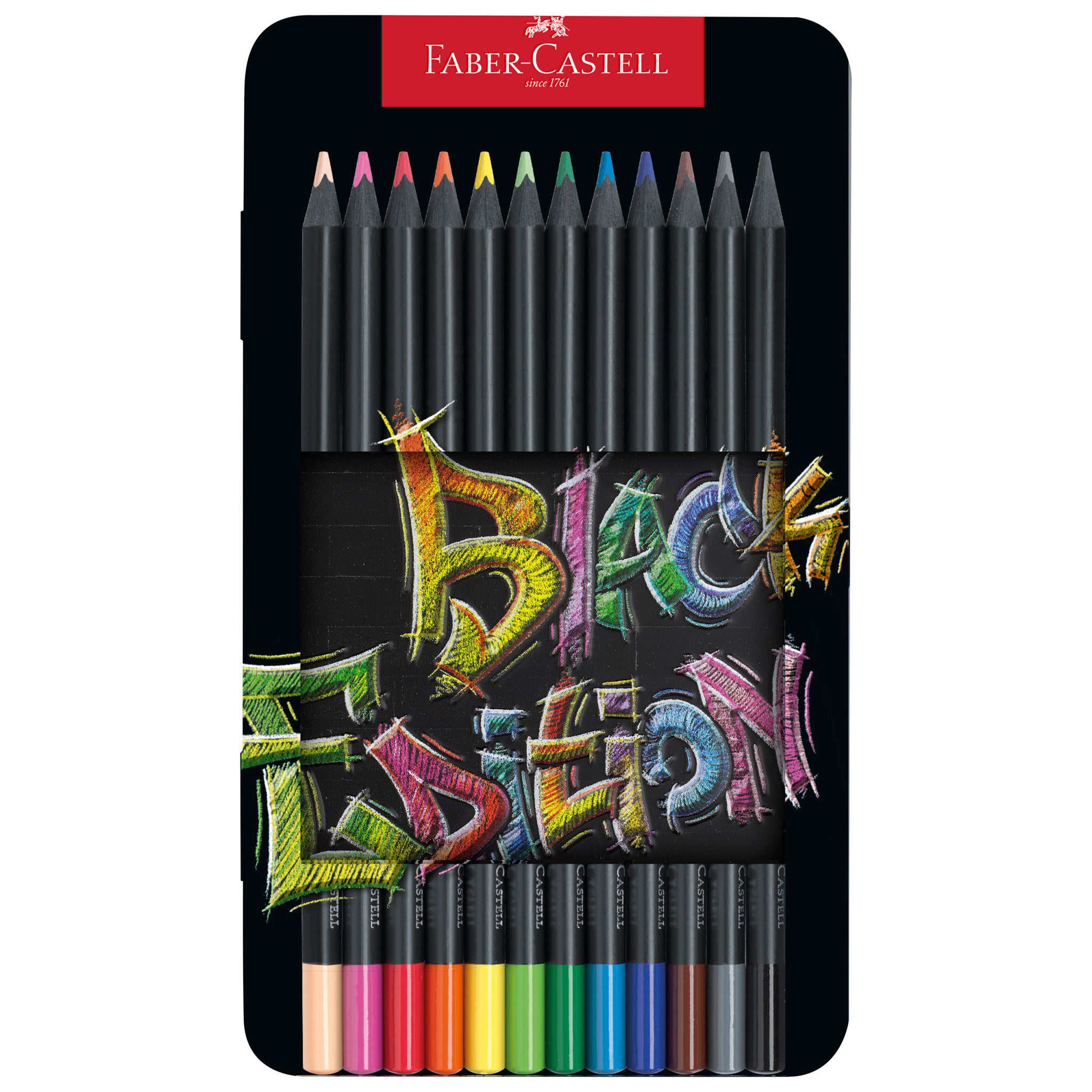 Faber-Castell Black Edition Colored Pencils - 24 Count, Black Wood and  Super Soft Core Lead, Coloring Pencils for Adult Coloring Books, Art  Colored