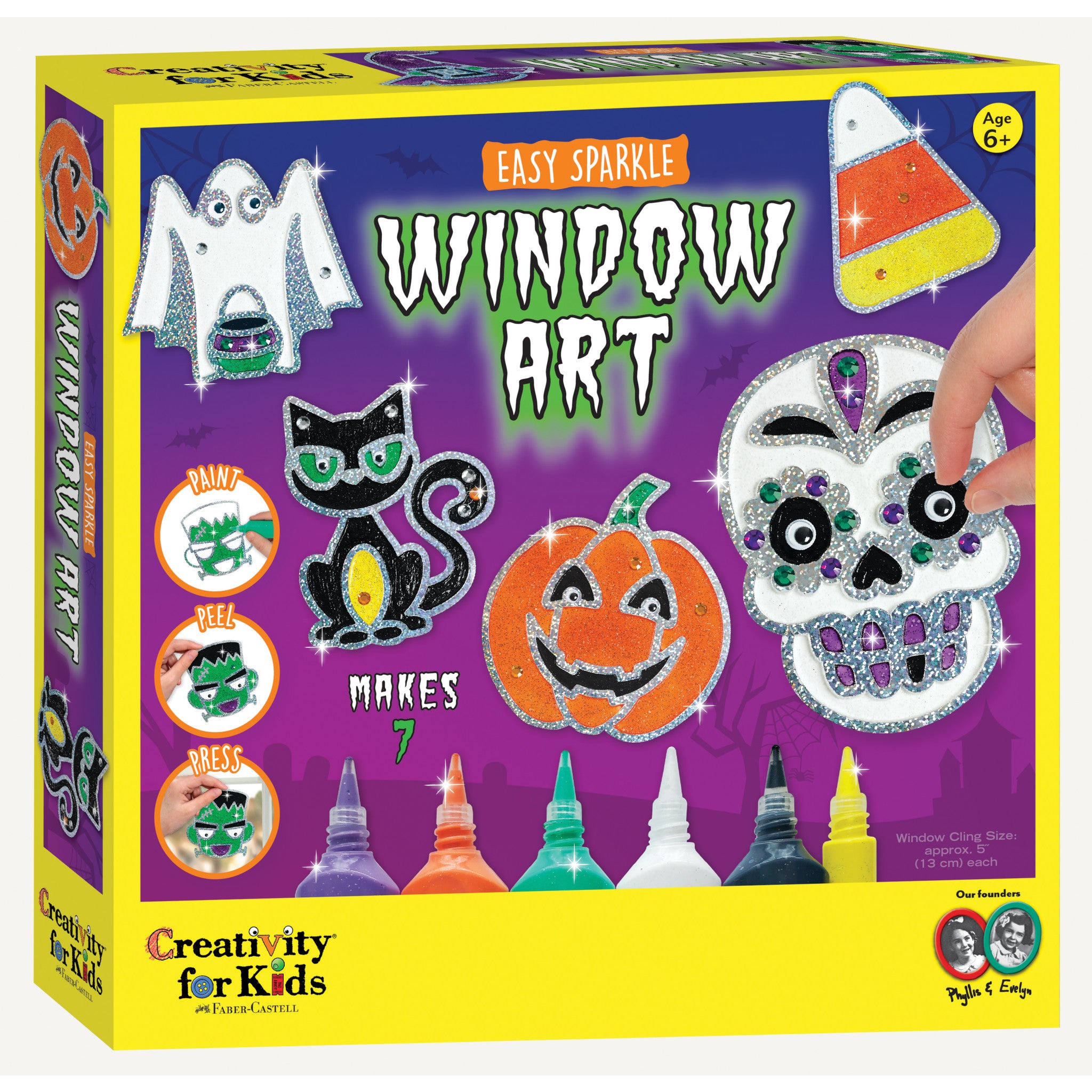 Faber-Castell creativity for kids window art fun fruits - paint and  decorate 2 suncatchers, create your own window art for kids