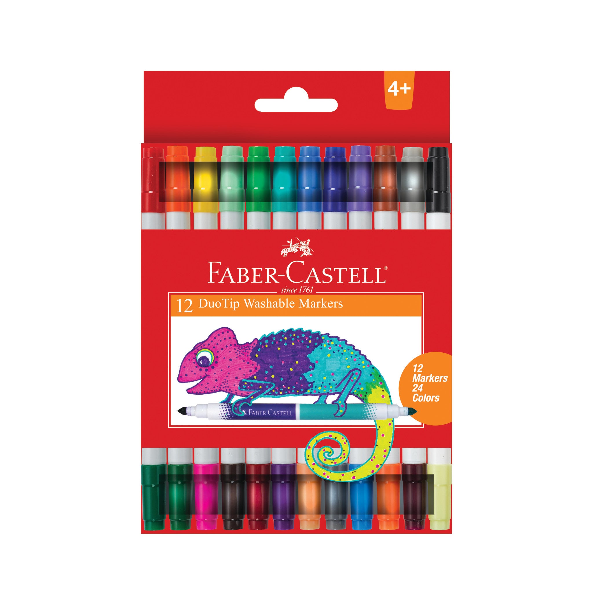 Faber-Castell Back to School Supplies Set - 12 DuoTip Markers, 12 Colored  Ecopencils, Child Safe Scissors & Grip Trio Sharpener (Sharpener Color May