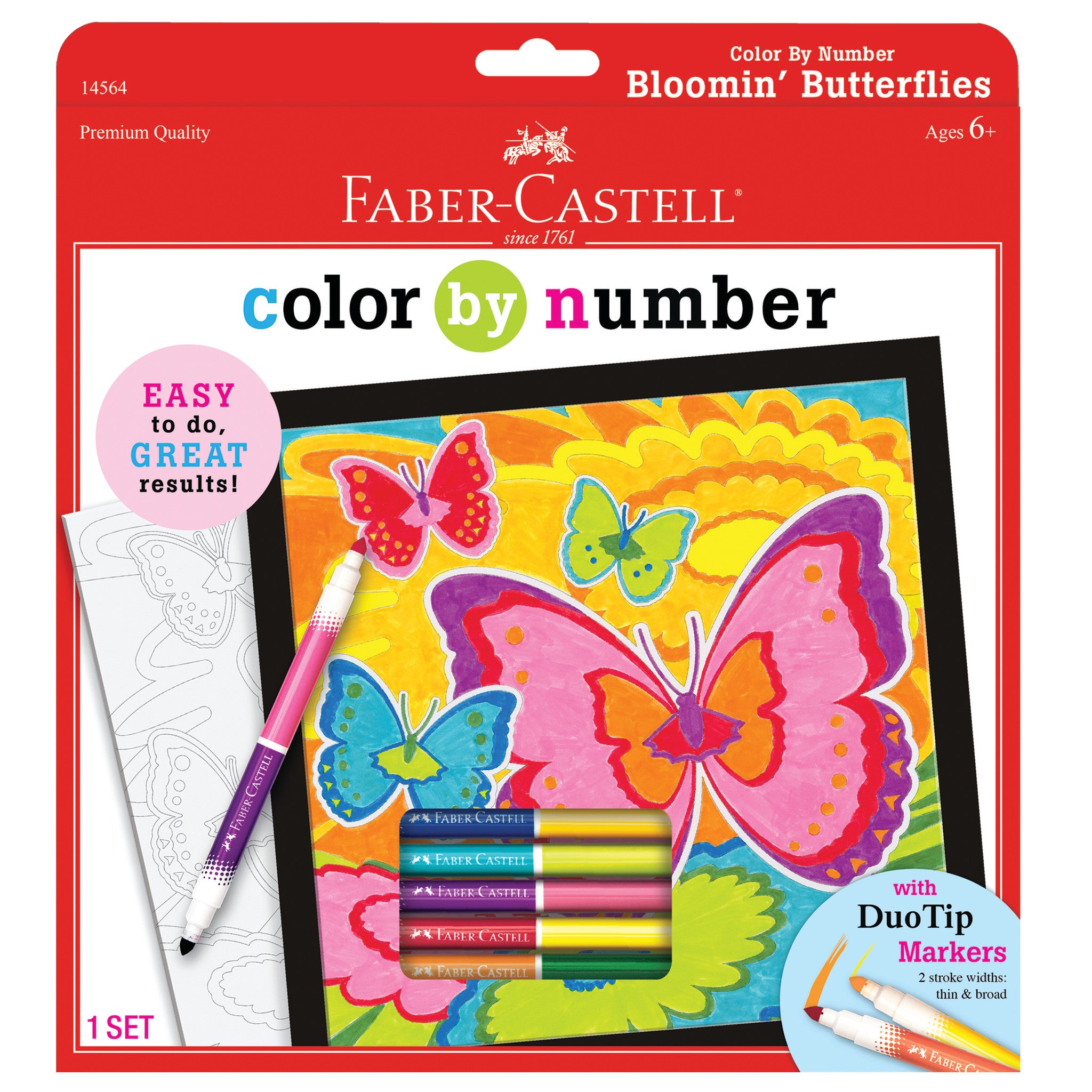 Color by Number with Markers Kits bloomin' butterflies (pack of 2)