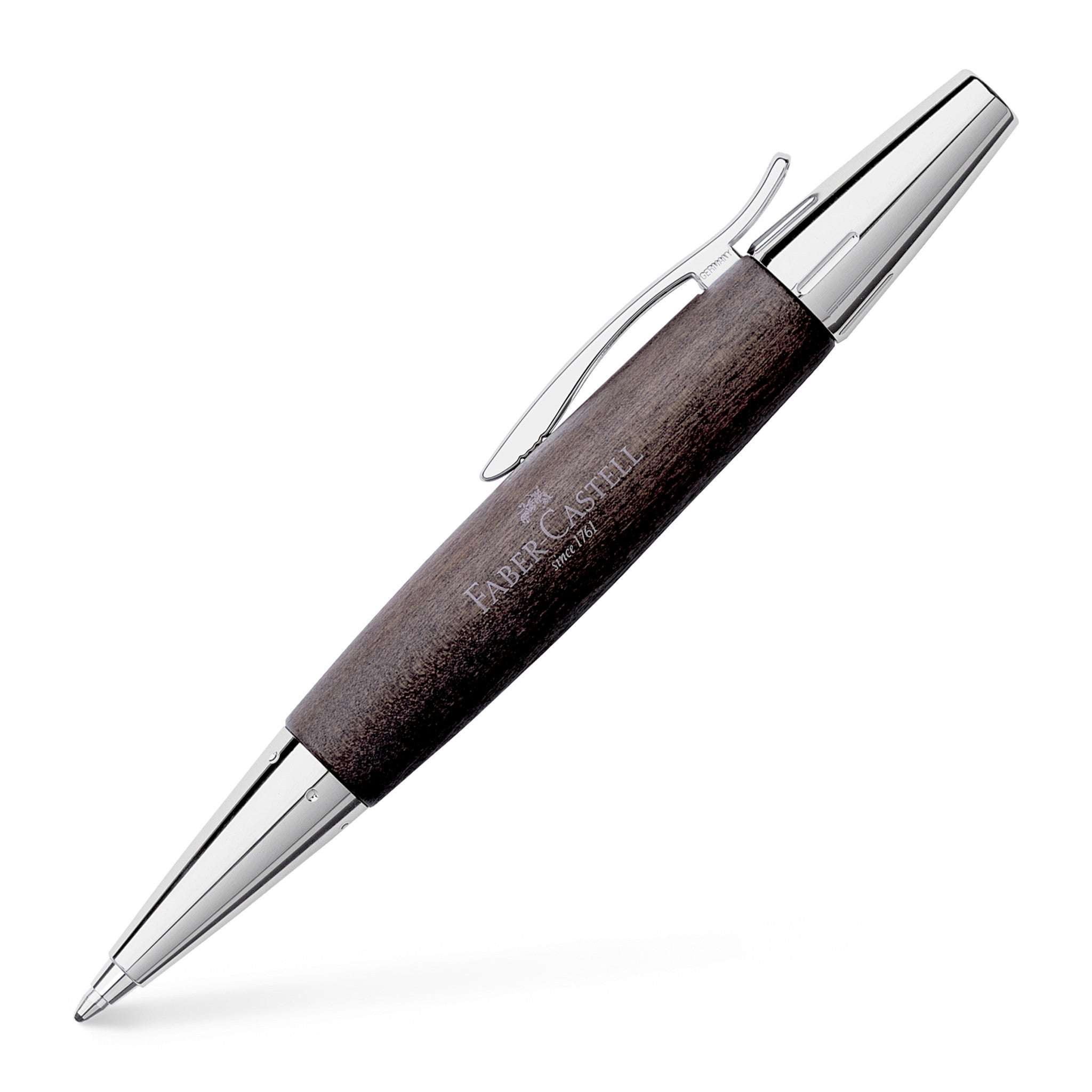 e-motion Ballpoint Pen, Wood & Polished Chrome - Black - #148383