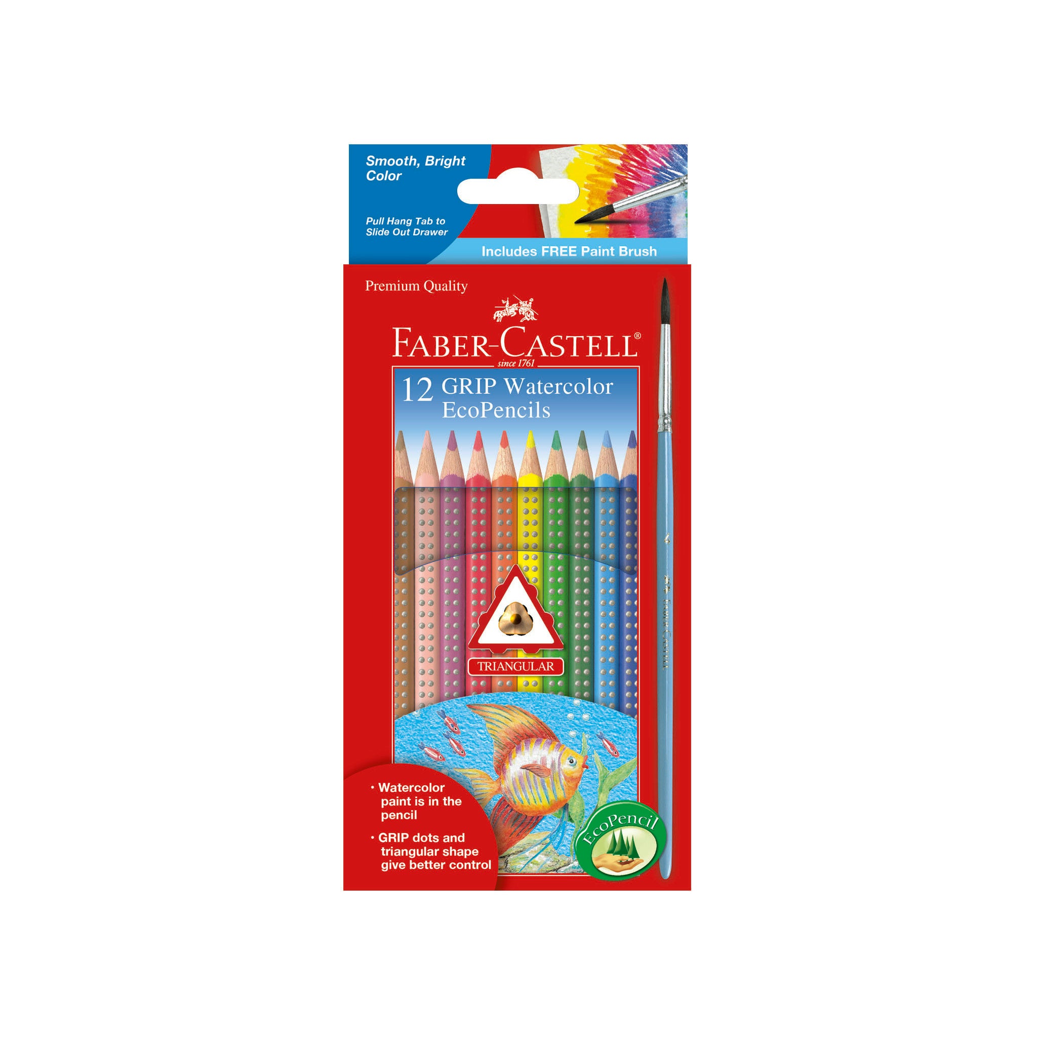 Faber Castell GRIP Triangular Colored Pencils 12 count