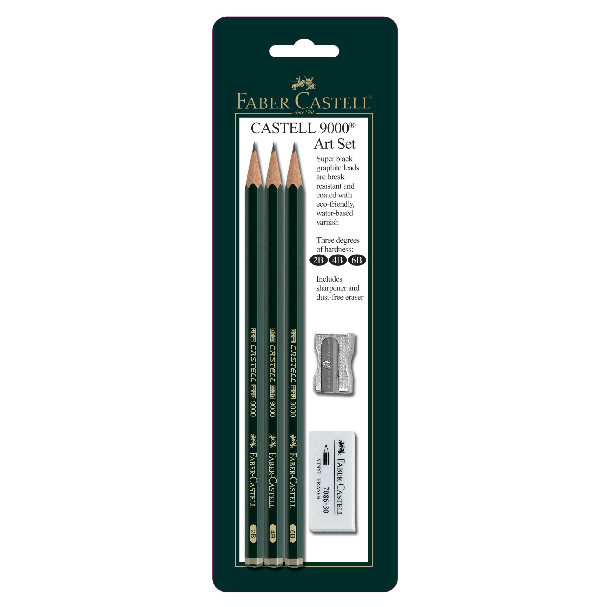  Faber-Castell 5 Piece Quality Castell 9000 Jumbo Graphite  Pencils Blister Card Set, Including HB, 2B, 4B, 6B and 8B (119397) : Arts  And Crafts Supplies : Office Products