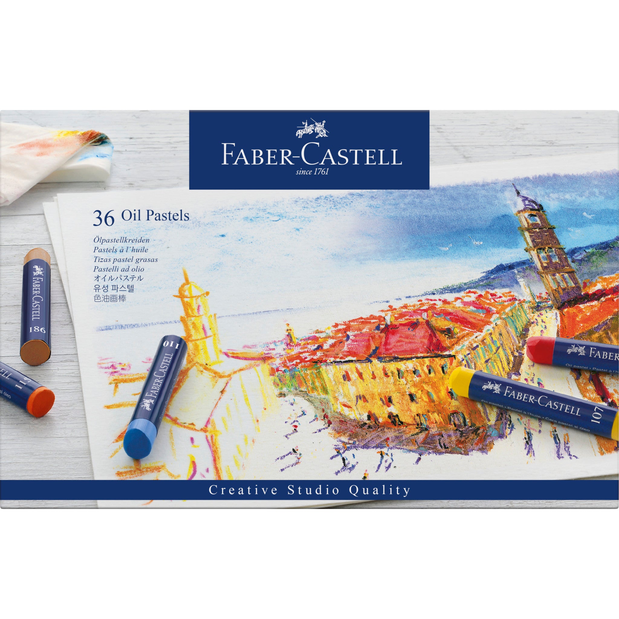 Faber-Castell Oil Pastel Crayons – 12 Vibrant Colors – Beginner