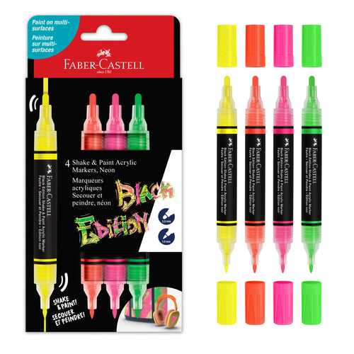 Black Edition Shake & Paint Markers - Neon 4ct - #285505