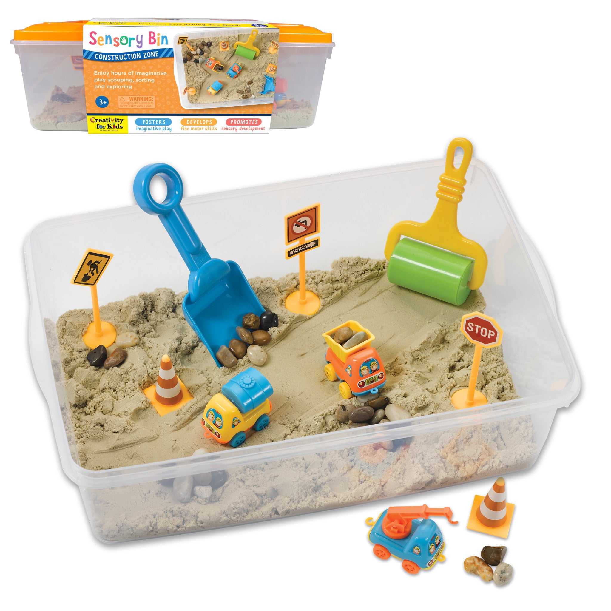 Tractor Sand Play Set, Sensory Toys for Kids w/ 2 lbs of Sand, Construction Si