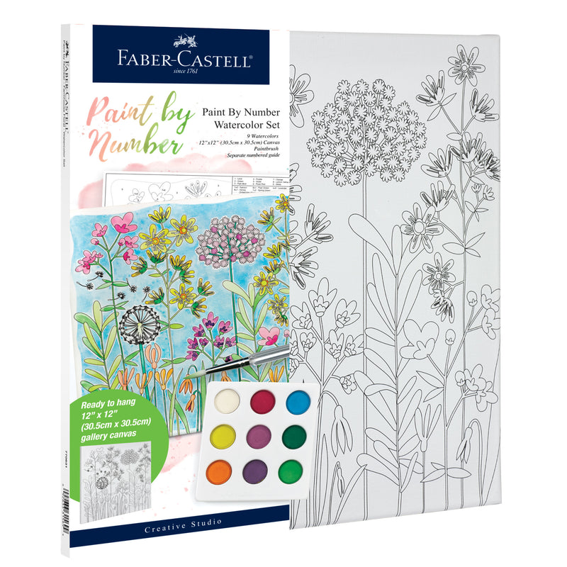 Faber-Castell Watercolor Paint by Number Farmhouse Floral - Adult