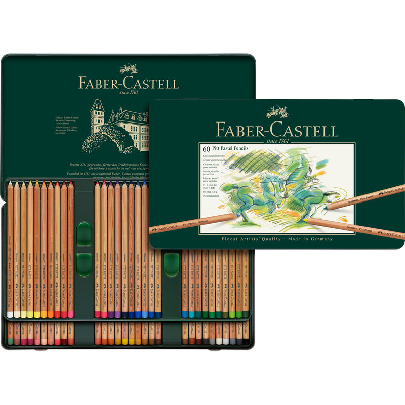 Faber-Castell 60-Piece Pitt Pastel Pencils in A Metal Tin