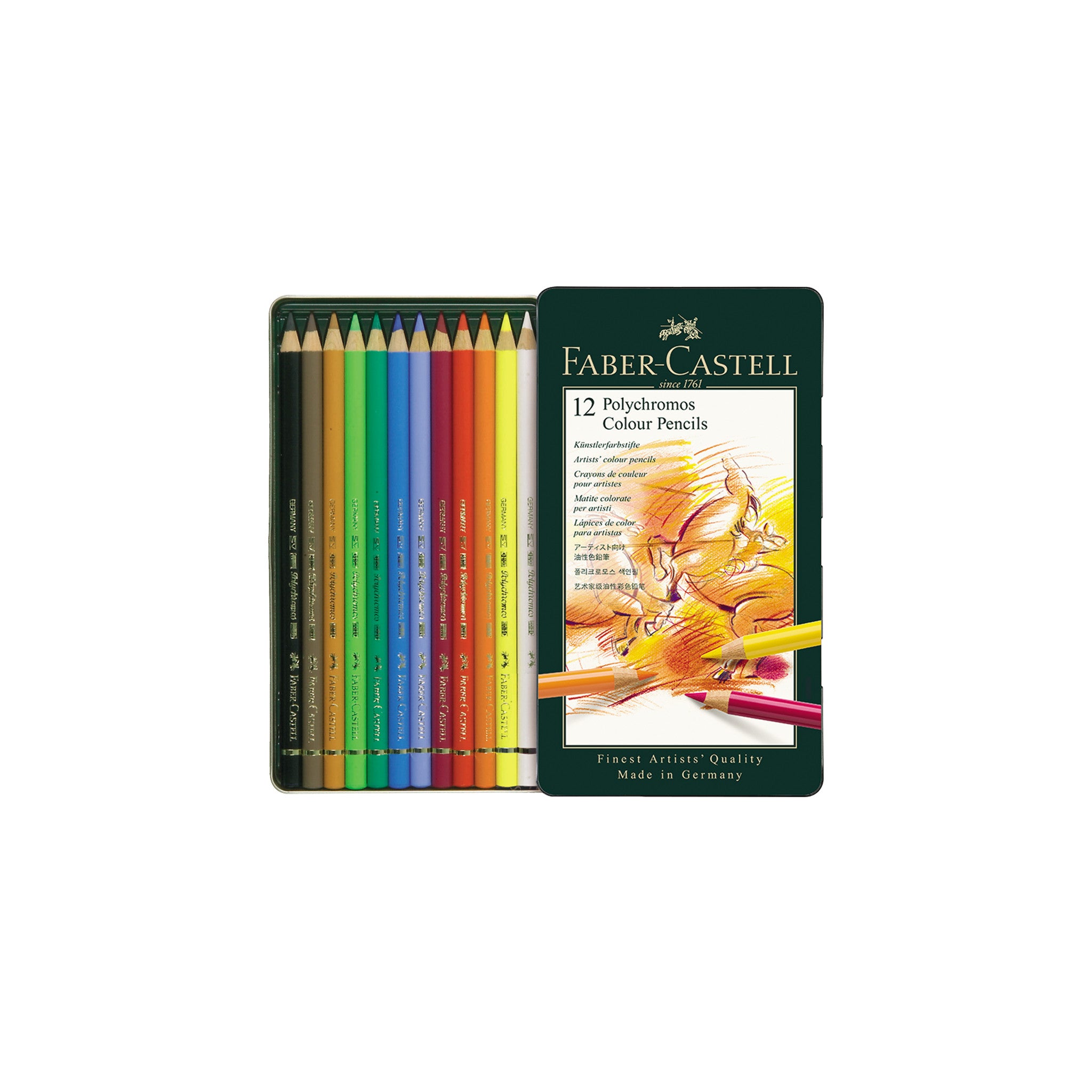 Faber-Castell Polychromos Color Pencil Set - Pack of 12 - Maxa