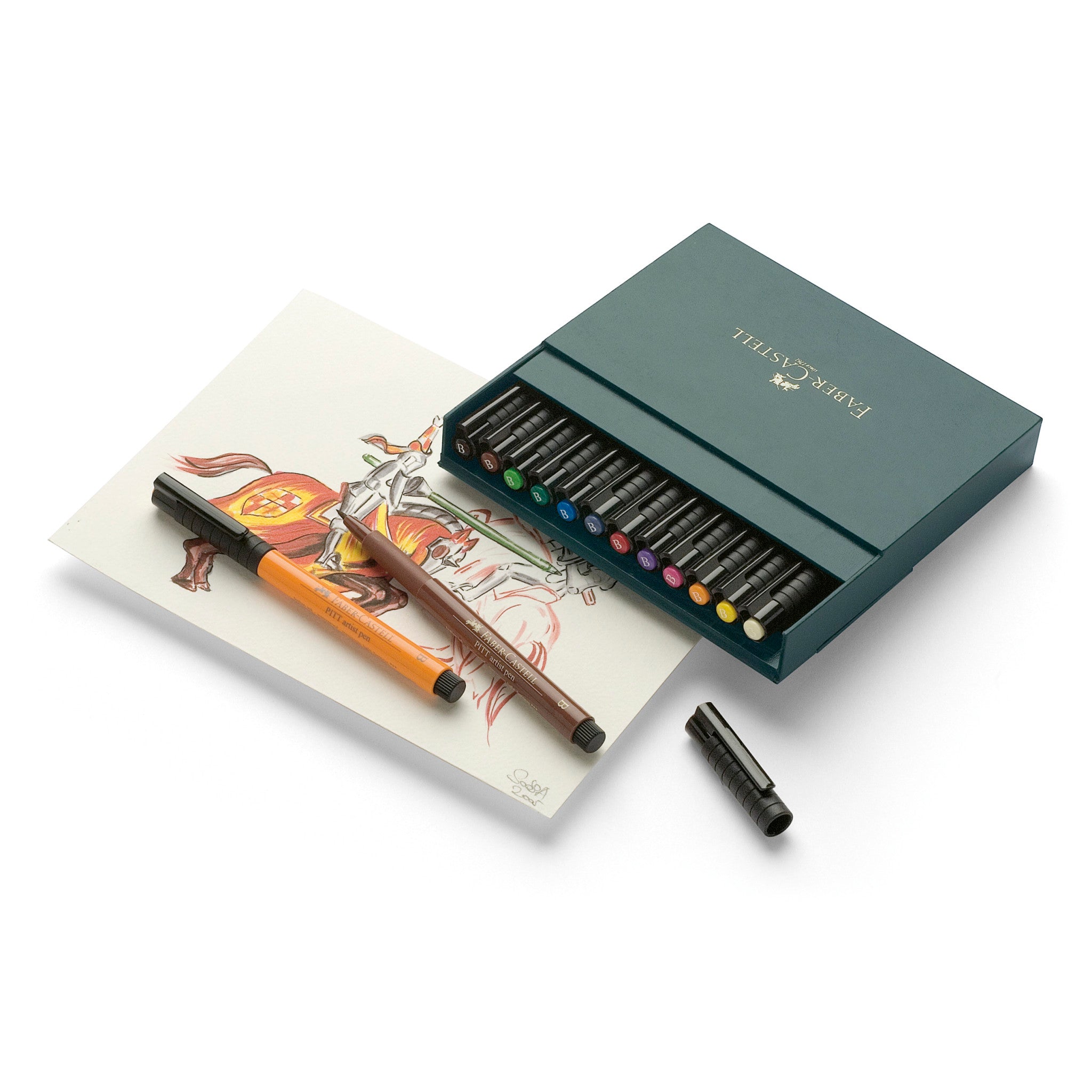 Faber Castell, Feutres, PITT, artist pen, etui de 12 couleurs de base,  267421