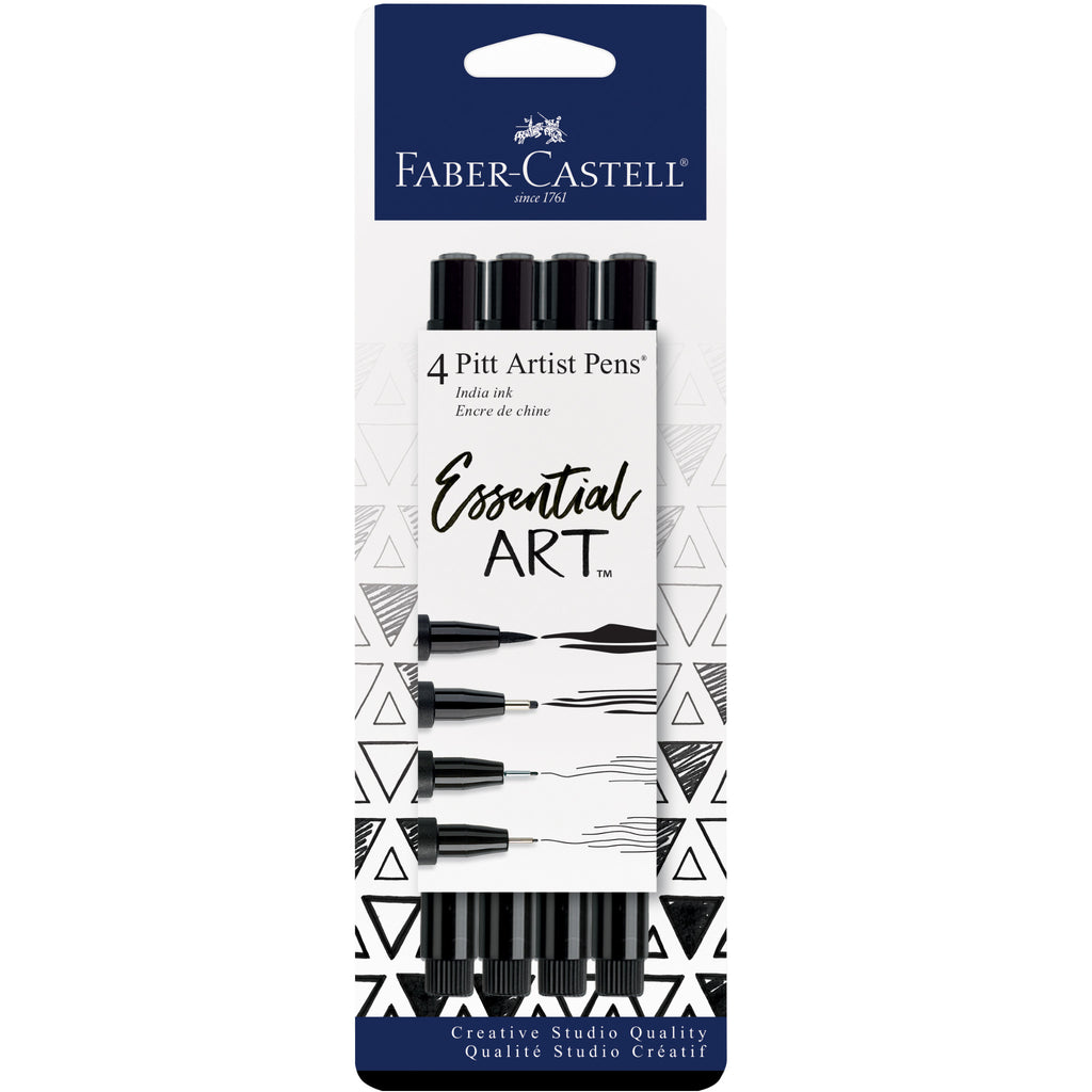 Pitt Artist Pen, Essential Art - #199 Black Set of 4 - #770075 – Faber-Castell  USA