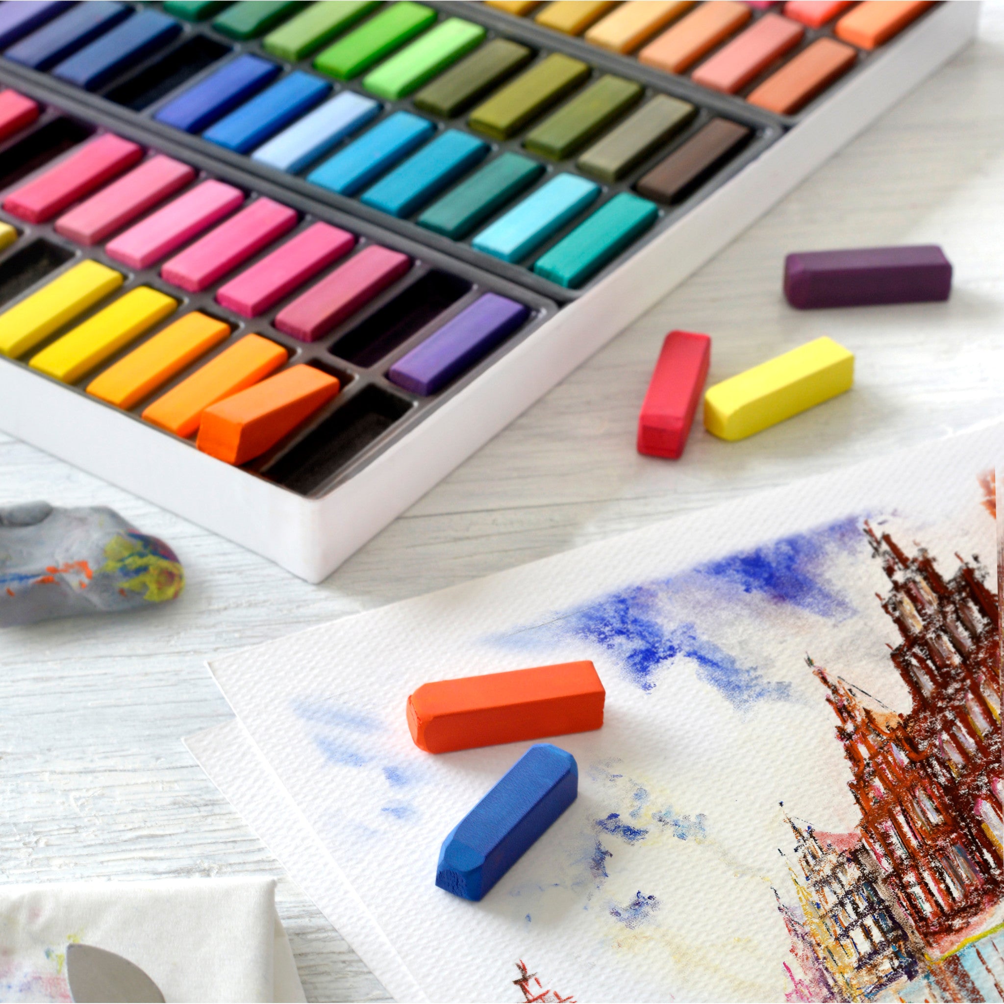 Soft Chalk Pastels Art Supplies Set of 24 Color Chalk Pastels for