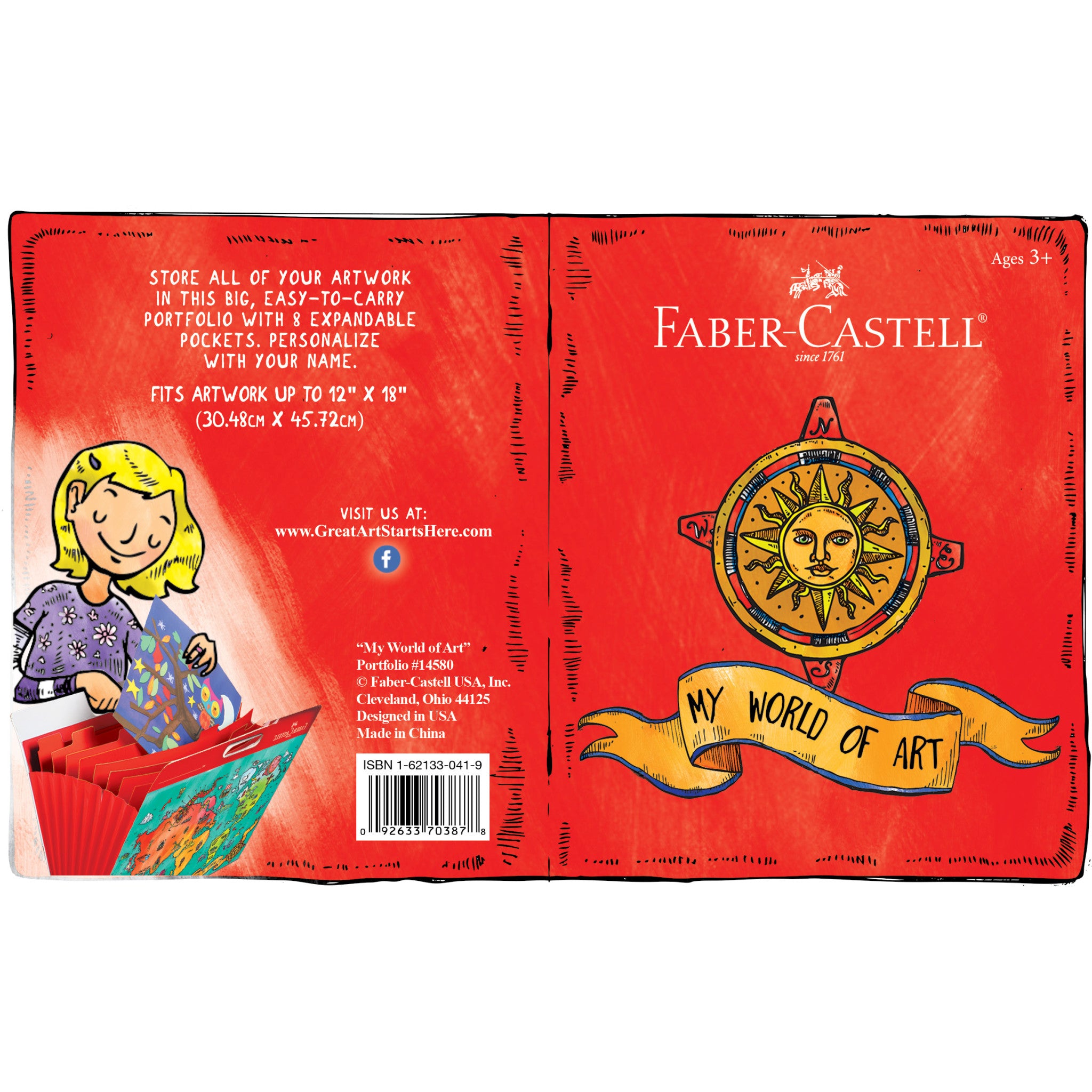 Faber-Castell Artist Portfolio: Art Portfolio for Kids Artwork - 9  Expandable Pockets for Large Art - 17 x 13