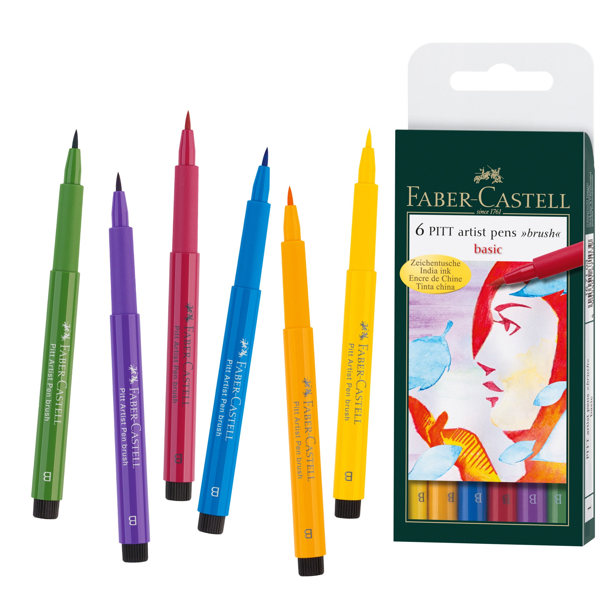 Brush & Fine Pen Set - Bold Set of 6